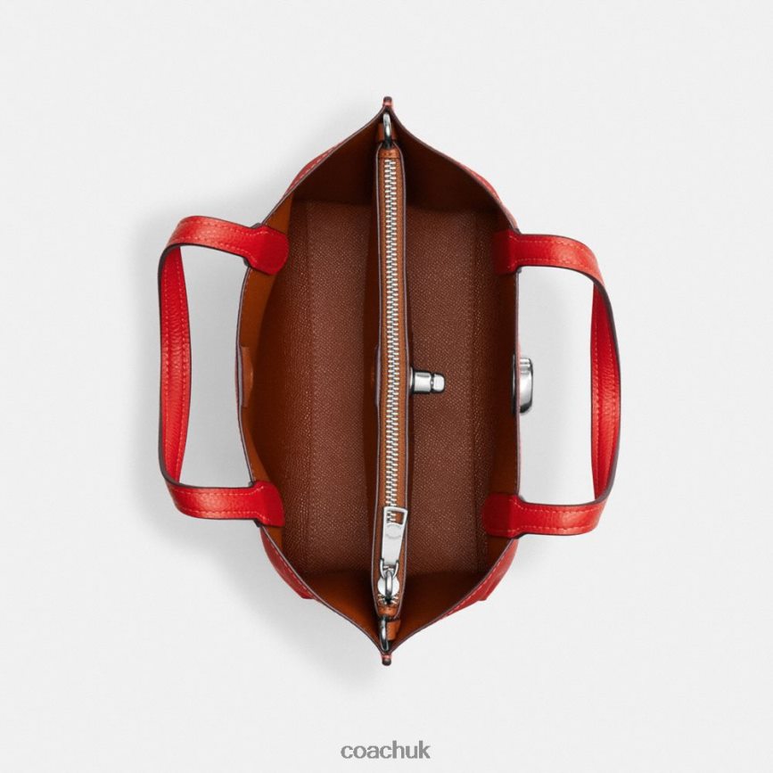 Coach Women WILLOW TOTE 24 WITH HEART CHARM LH/Sport Red D0DL44283