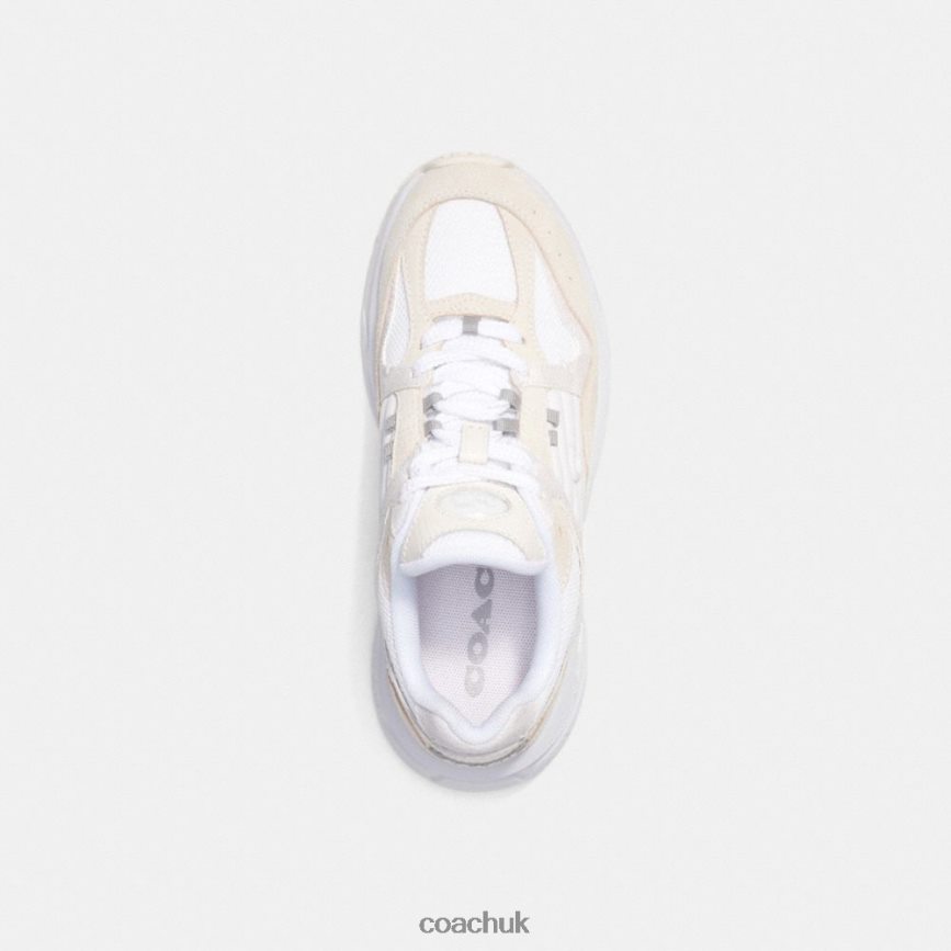 Coach Women C301 SNEAKER WITH SIGNATURE CANVAS Chalk/White D0DL44402