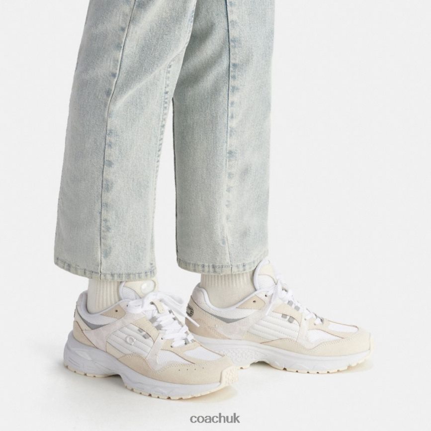Coach Women C301 SNEAKER WITH SIGNATURE CANVAS Chalk/White D0DL44402