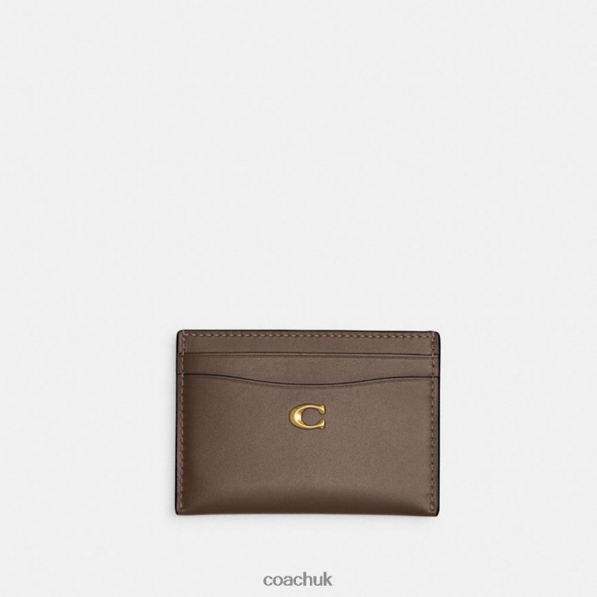 Coach Women CARD CASE B4/DARK STONE D0DL44380