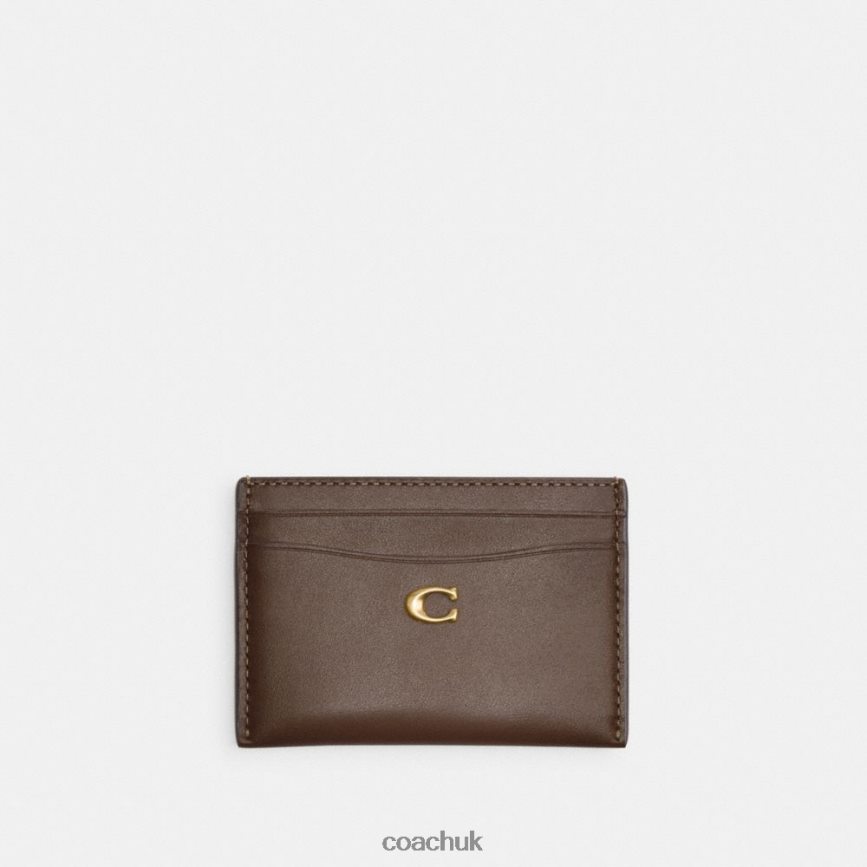 Coach Women CARD CASE B4/DARK STONE D0DL44380