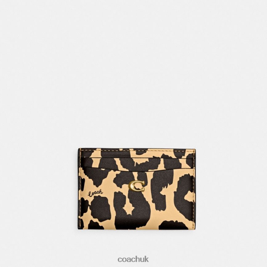 Coach Women CARD CASE WITH LEOPARD PRINT B4/Leopard D0DL44382