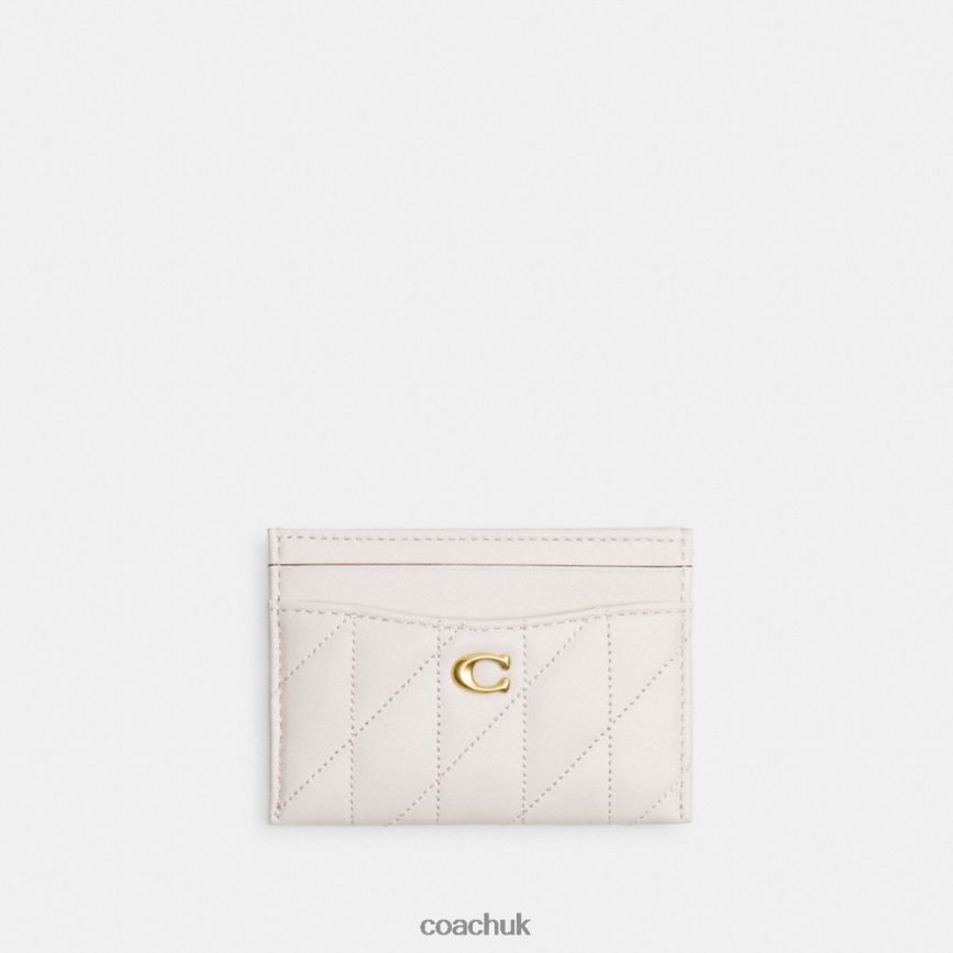 Coach Women CARD CASE WITH PILLOW QUILTING B4/CHALK D0DL44377