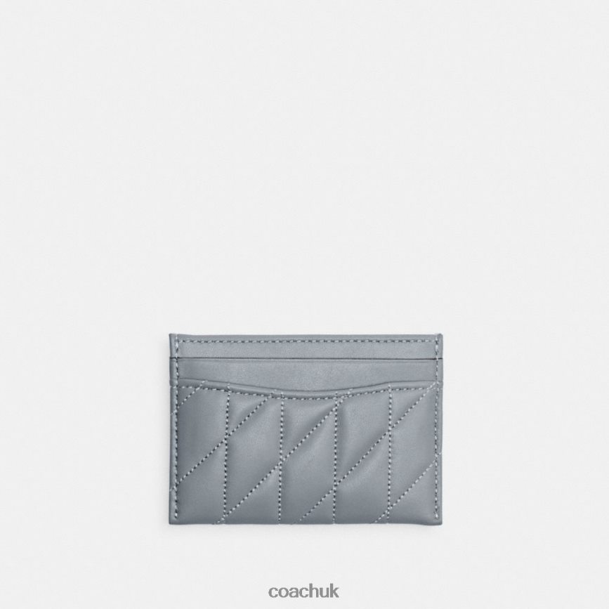 Coach Women CARD CASE WITH PILLOW QUILTING LH/Grey Blue D0DL44375