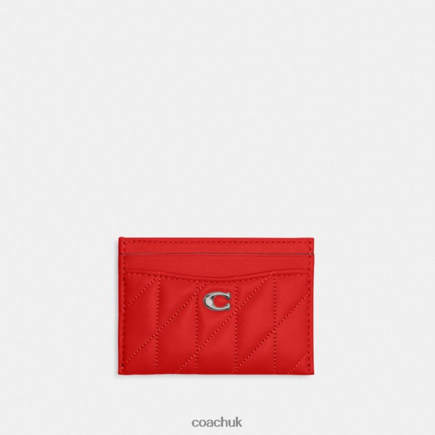 Coach Women CARD CASE WITH PILLOW QUILTING LH/Sport Red D0DL44367