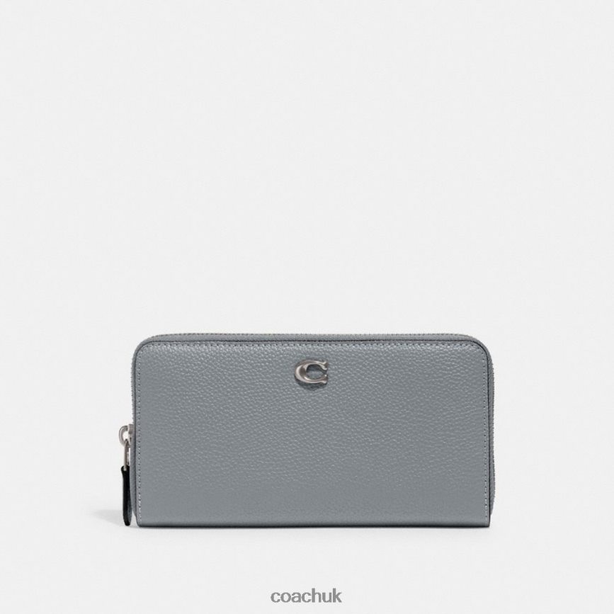 Coach Women ACCORDION ZIP WALLET LH/Grey Blue D0DL44321