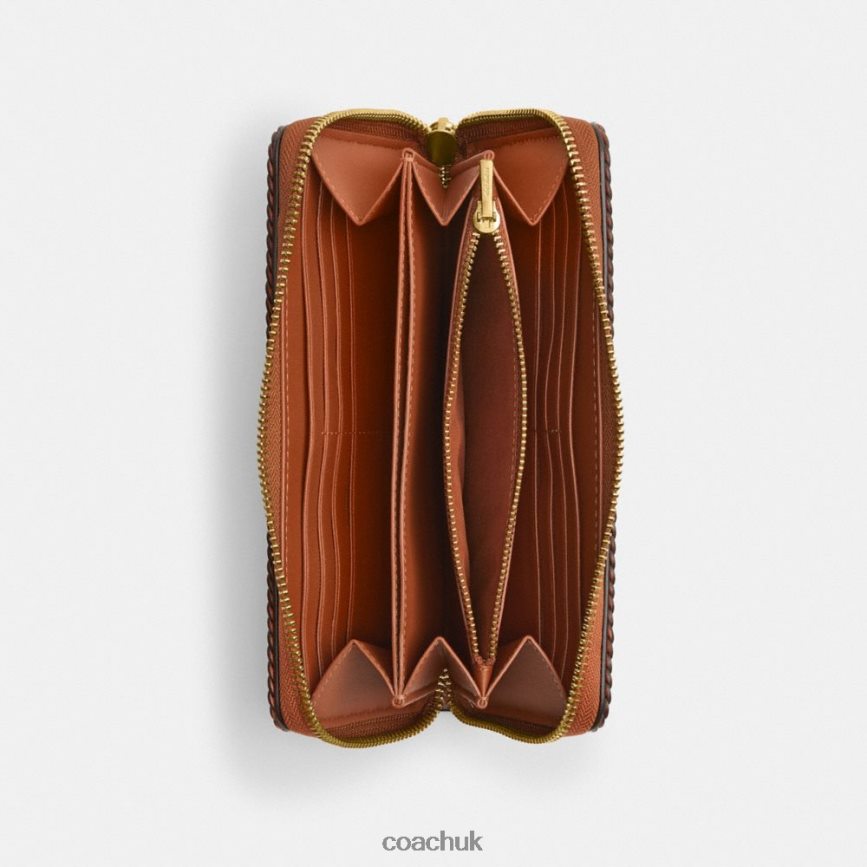 Coach Women ACCORDION ZIP WALLET WITH BRAID B4/Burnished Amber D0DL44322