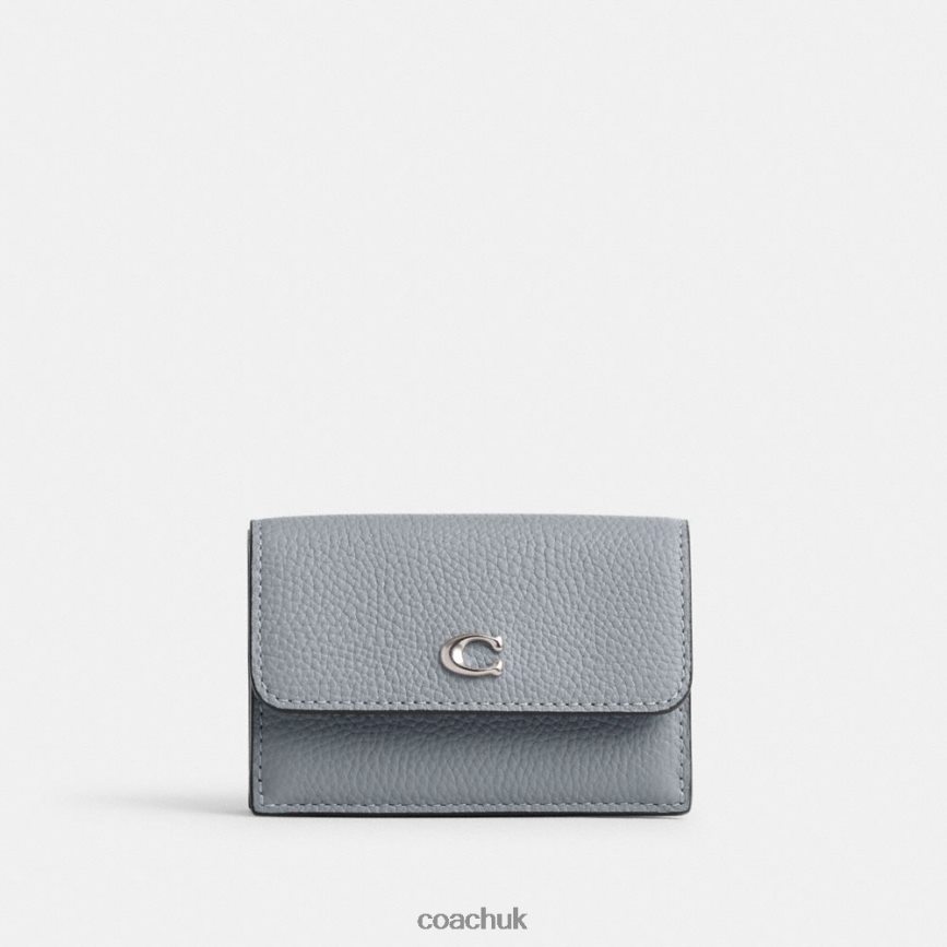 Coach Women ESSENTIAL MINI TRIFOLD WALLET LH/Grey Blue D0DL44352