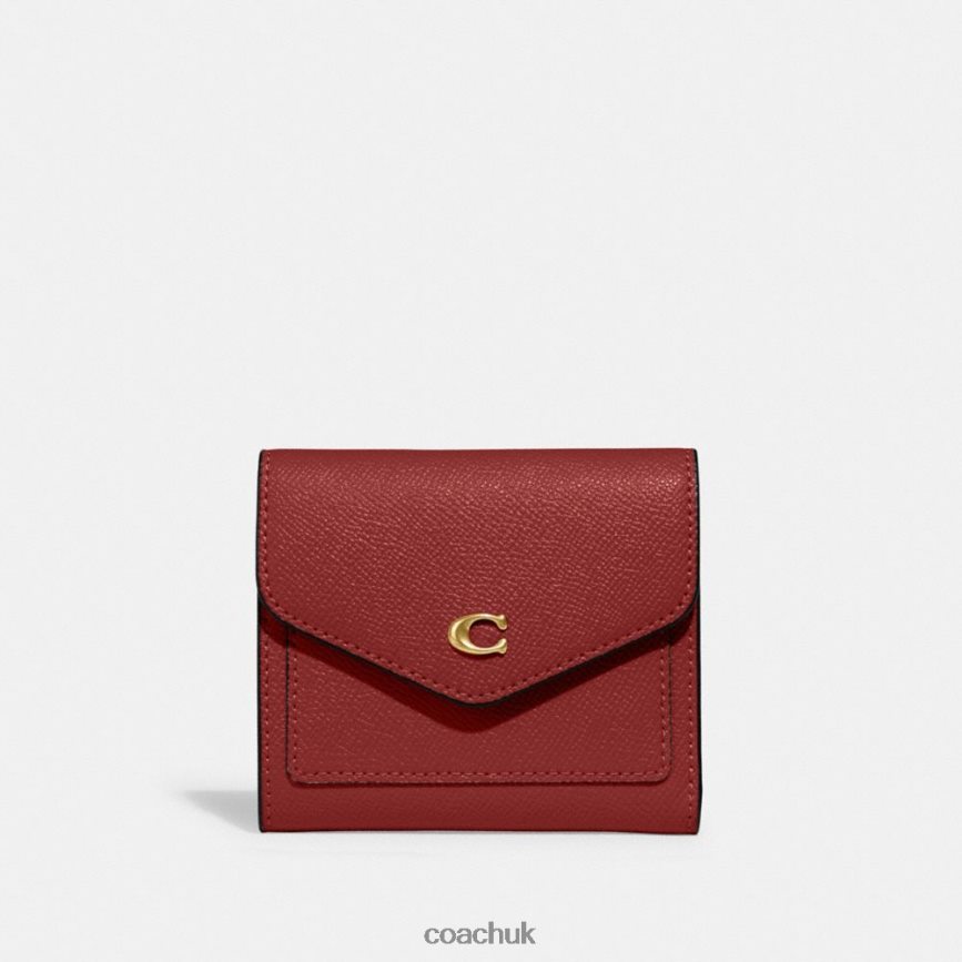Coach Women WYN SMALL WALLET B4/Enamel Red D0DL44356