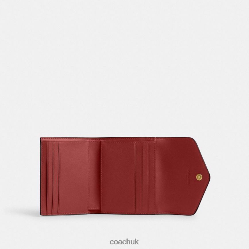 Coach Women WYN SMALL WALLET B4/Enamel Red D0DL44356