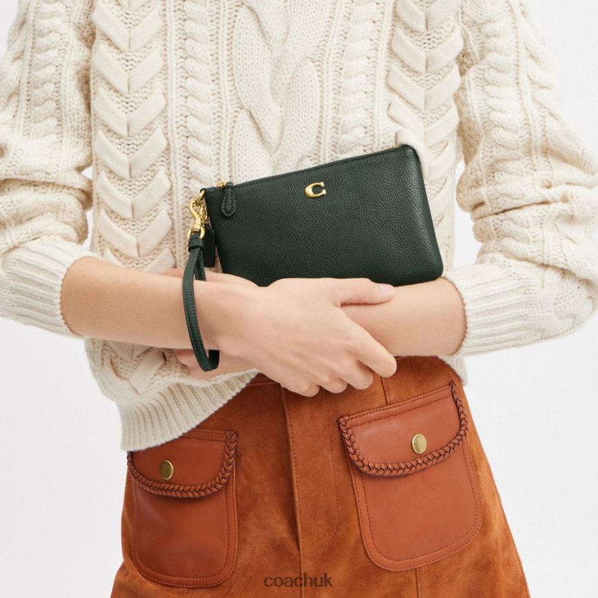 Coach Women SMALL WRISTLET B4/Amazon Green D0DL44363