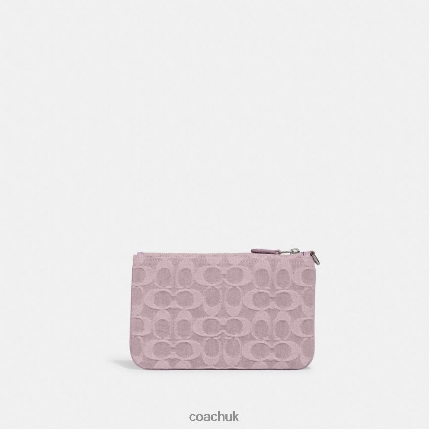Coach Women SMALL WRISTLET IN SIGNATURE DENIM LH/Pale Purple D0DL44365