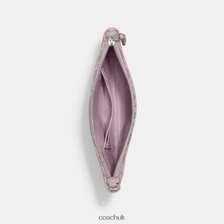 Coach Women SMALL WRISTLET IN SIGNATURE DENIM LH/Pale Purple D0DL44365